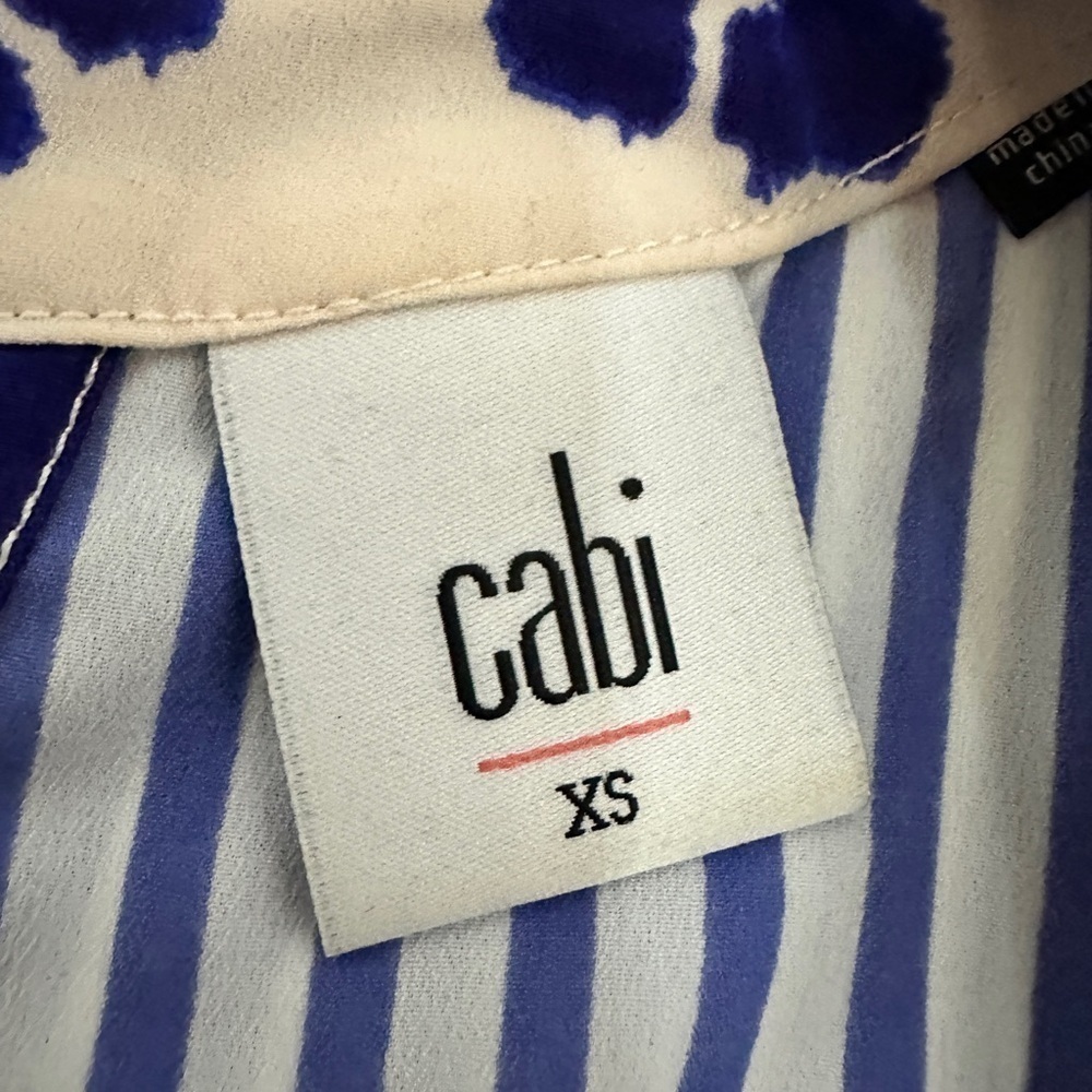 CABI Floral Striped Blouse Style 5357 - Picture 12 of 16